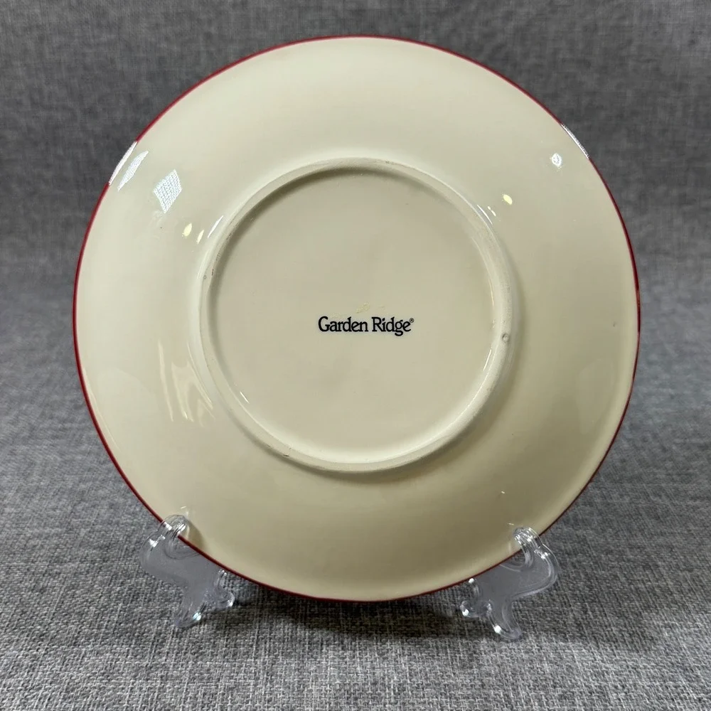 Garden Ridge Abstract Christmas Tree Salad Dessert Bread Plate Modern Festive 8